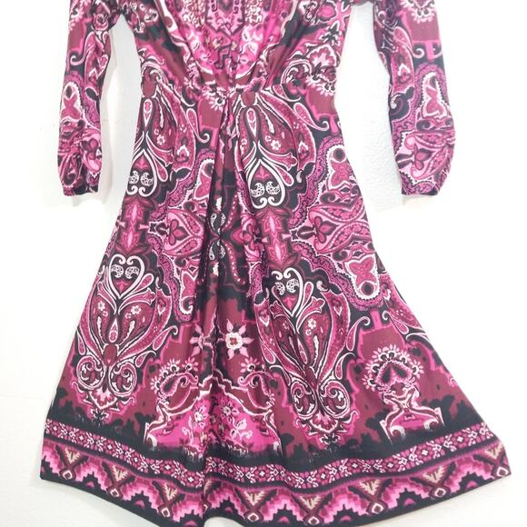 NWT NY Collection paisley Jersey studded dress P M - Picture 7 of 13